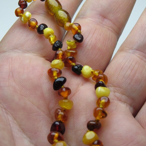 Authentic Amber Teething Unisex Necklace 12.5" Infant/Baby Premium Quality - Picture 1 of 4